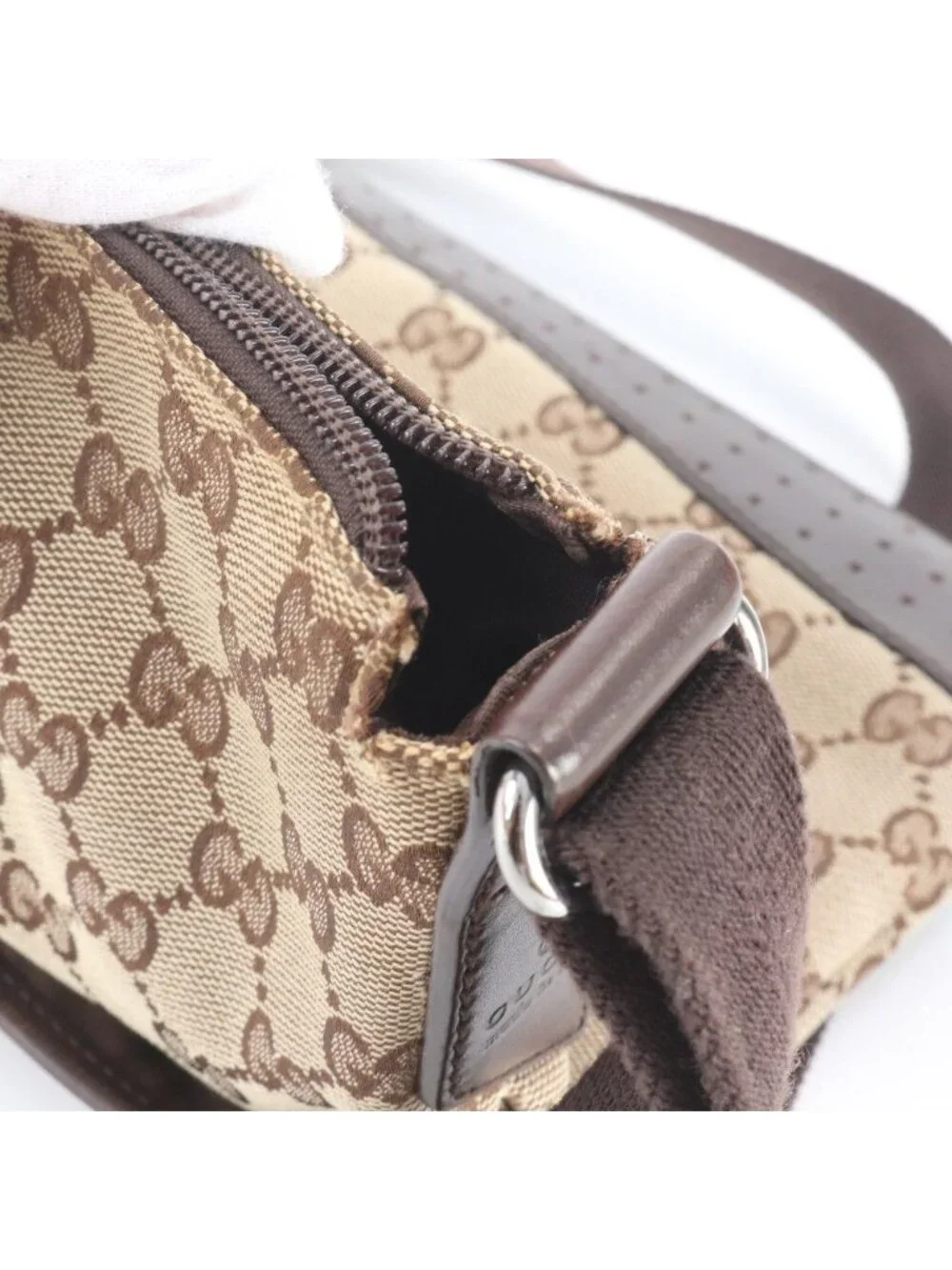 Gucci GG Canvas Leather Shoulder Bag Crossbody Messenger Business Tote